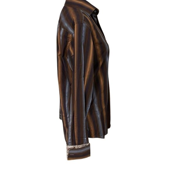 Banana Republic Men’s Blue/Brown French Cuff Dress Shirt - Picture 5 of 11